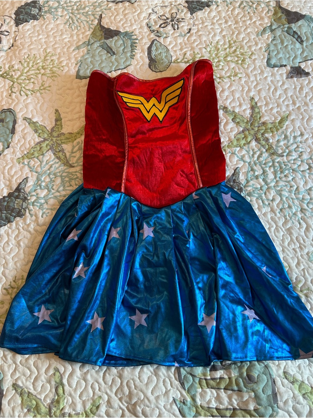 Womens Red and Blue Wonder Superhero Dress Costume